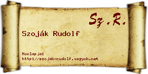 Szoják Rudolf névjegykártya